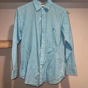 Nautica blue and white checkered button down